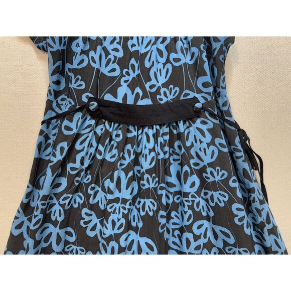 Twenty One Fit & Flare Dress Womens Size M Blue Floral Short Sleeves Boho Casual - Picture 4 of 12